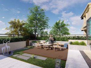 Modern garden SU model Modelo 3D