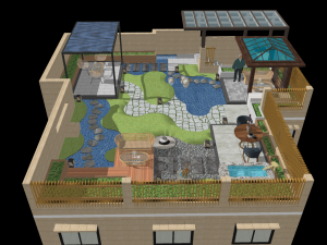 Modern Roof Garden SU Model Modelo 3D