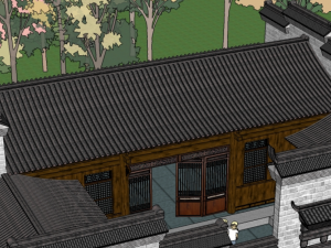 Chinese traditional courtyard residential building Modelo 3D