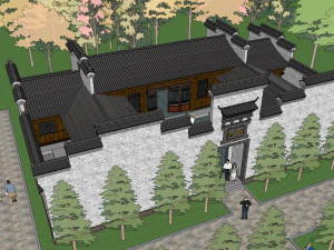 Chinese traditional courtyard residential building 3D Model