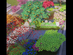 Avlu Bah&ccedil;e SU Modeli 3D Model