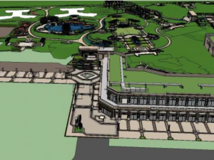 Landscape model design of well-known enterprises European style residences 3D Model