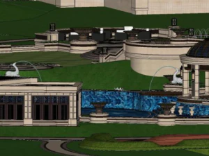 Landscape model design of well-known enterprises European style residences 3D Model