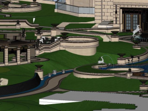 Landscape model design of well-known enterprises European style residences 3D 모델