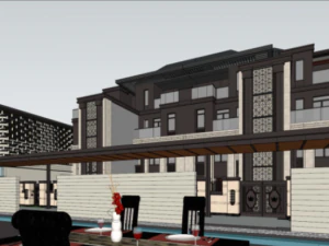 SU model design of modern and elegant residential buildings of well-known enterprises 3D Model
