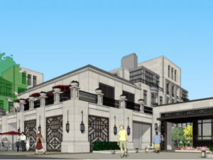 SU model design of modern and elegant residential buildings of well-known enterprises 3D Model