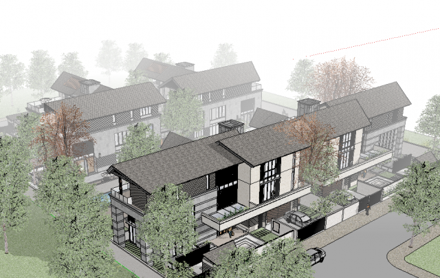 SU model design of Chinese style stacked villa building Model 3D .c4d .max .obj .3ds .fbx .stl .blend 