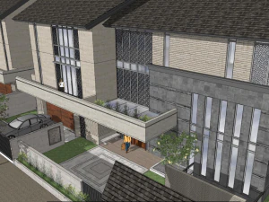SU model design of Chinese style stacked villa building 3D Model