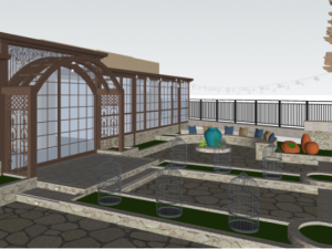 Chinese style elegant and quiet yard landscape 3Dモデル