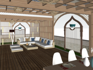 Chinese style elegant and quiet yard landscape 3Dモデル