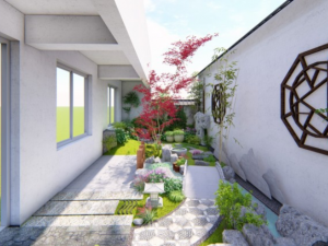 Chinese style villa terrace SU model 3D 模型