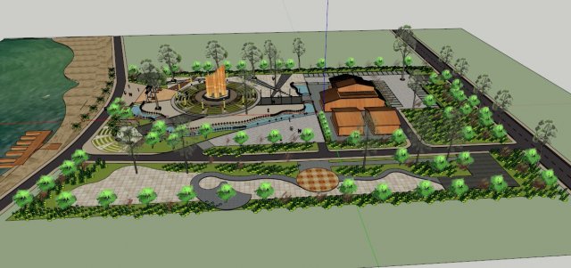 Chinese style square design su model 3D मॉडल .c4d .max .obj .3ds .fbx .stl .blend