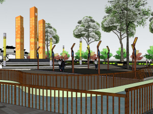 Chinese style square design su model 3D मॉडल