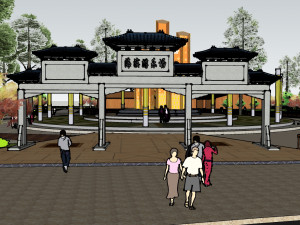 Chinese style square design su model 3D मॉडल