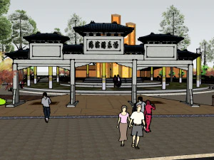 Chinese style square design su model 3D Model