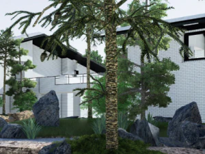 Small courtyard landscape design su model 3D Model