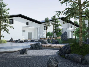 Small courtyard landscape design su model 3D Model
