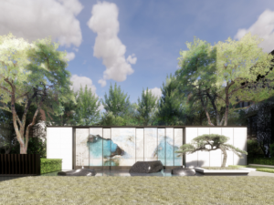 Quiet and elegant natural art residential landscape SU model 3D Model