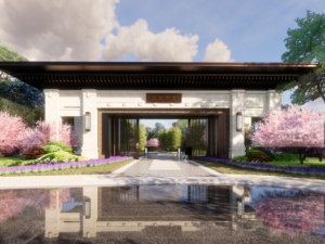 Quiet and elegant natural art residential landscape SU model Modelo 3D