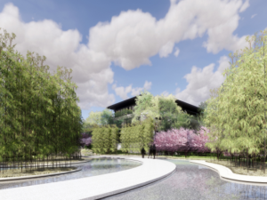 Quiet and elegant natural art residential landscape SU model Modelo 3D
