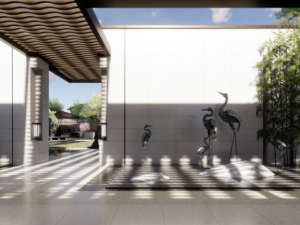 Quiet and elegant natural art residential landscape SU model Modelo 3D