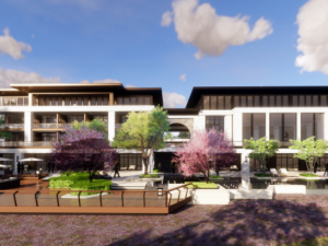 Quiet and elegant natural art residential landscape SU model Modelo 3D