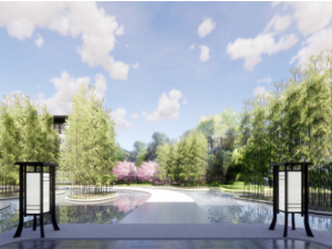 Quiet and elegant natural art residential landscape SU model Modelo 3D