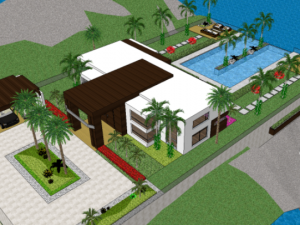 10 sets of courtyard garden model SU material package download Modelo 3D