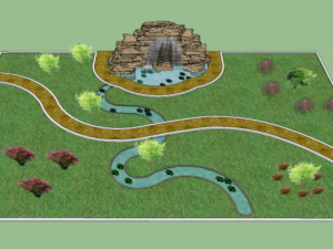 10 sets of courtyard garden model SU material package download Modelo 3D
