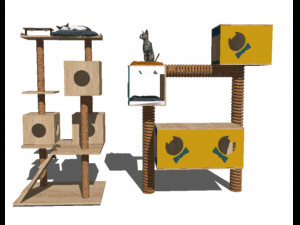 25 Modern Pet Shop Cat Cafe Cat Climbing Frame SU Model Design Collection Model 3D