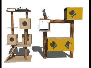 25 Modern Pet Shop Cat Cafe Cat Climbing Frame SU Model Design Collection 3D Model