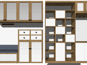15 models of porch shoe cabinet porch cabinet indoor SU model Model 3D