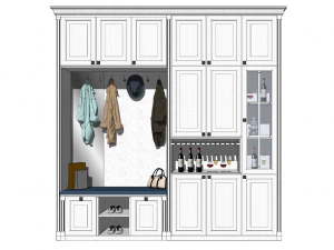 15 models of entryway and shoe cabinet entryway cabinet indoor SU models 3D Model