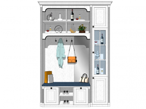 15 models of entryway and shoe cabinet entryway cabinet indoor SU models 3D-Modell