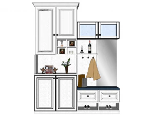 15 models of entryway and shoe cabinet entryway cabinet indoor SU models 3D Model