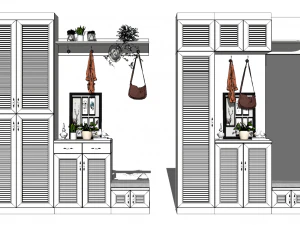 20 models of porch shoe cabinet porch cabinet indoor SU models 3D Model