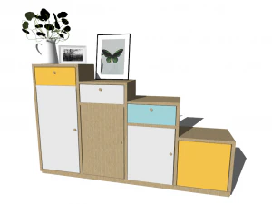 Sapateira de 10 entradas Arm&aacute;rio de entrada interno SU Modelo 3D