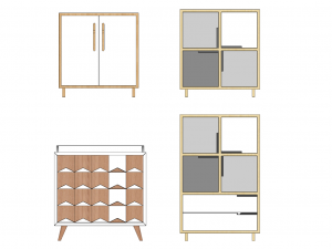 8 kinds of porch shoe cabinet indoor SU 3D Модель