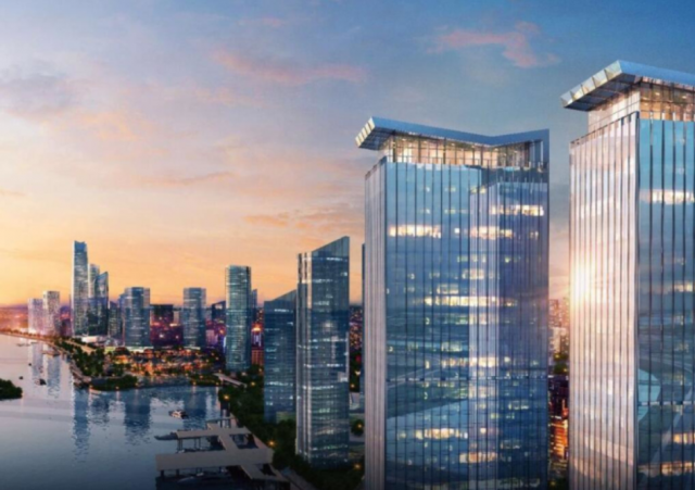 Riverside super high-rise modern luxury residence commercial complex Model 3D .c4d .max .obj .3ds .fbx .stl .blend 