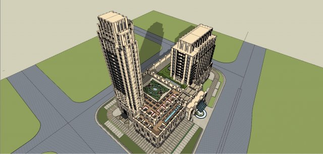 Atlantic Hotel Artdeco Style 3D 모델 .c4d .max .obj .3ds .fbx .stl .blend 
