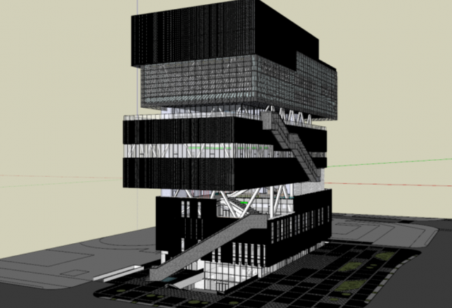 XXX Street Cultural and Sports Center - Urban Practice 3D Model .c4d .max .obj .3ds .fbx .stl .blend 