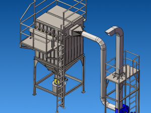 49 bags of pulse bag filter 3Dモデル