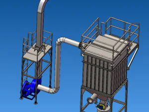 49 bags of pulse bag filter 3D Model