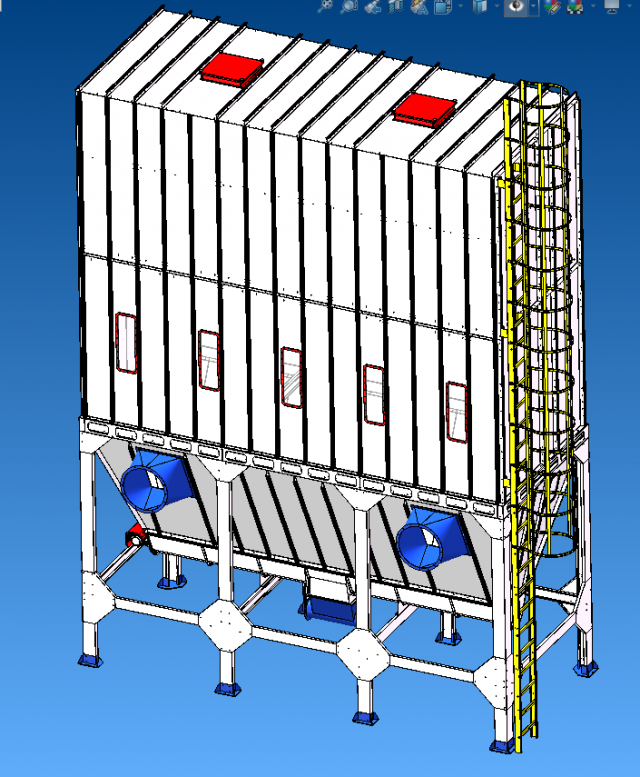 80000 air volume filter cartridge dust collector Model 3D .c4d .max .obj .3ds .fbx .stl .blend 