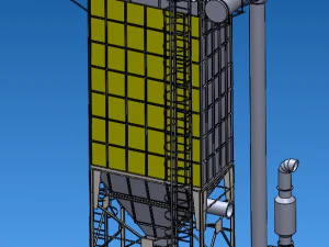 Bag filter 112 bags pulse bag filter 3D Model