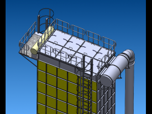Bag filter 112 bags pulse bag filter 3Dモデル
