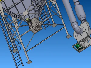 Bag filter 112 bags pulse bag filter 3D Model