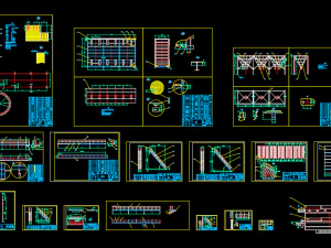 A complete set of HXS-X-6 glass fiber bag filter 3D Model