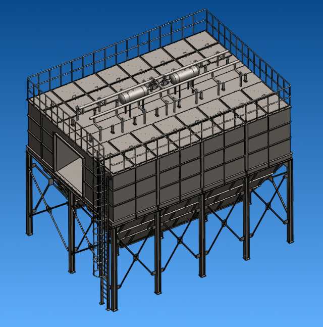 PPCS96-28 air box pulse bag filter 3D Model .c4d .max .obj .3ds .fbx .stl .blend 