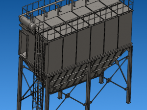PPCS96-6 air box pulse bag filter 3D Модель